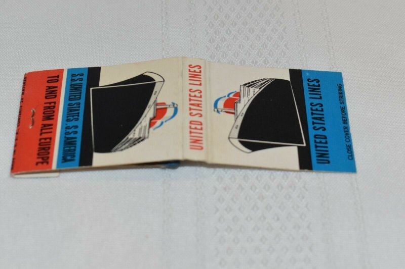 United States Lines Ship 20 Strike Matchbook