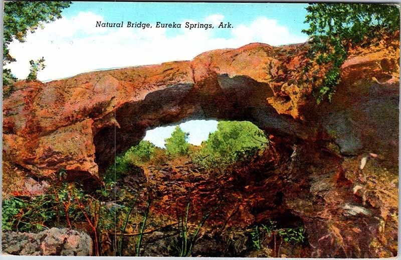 Postcard BRIDGE SCENE Eureka Springs Arkansas AR AL0131