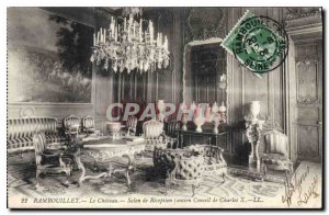 Old Postcard Rambouillet Chateau former Reception furniture Charles X Board