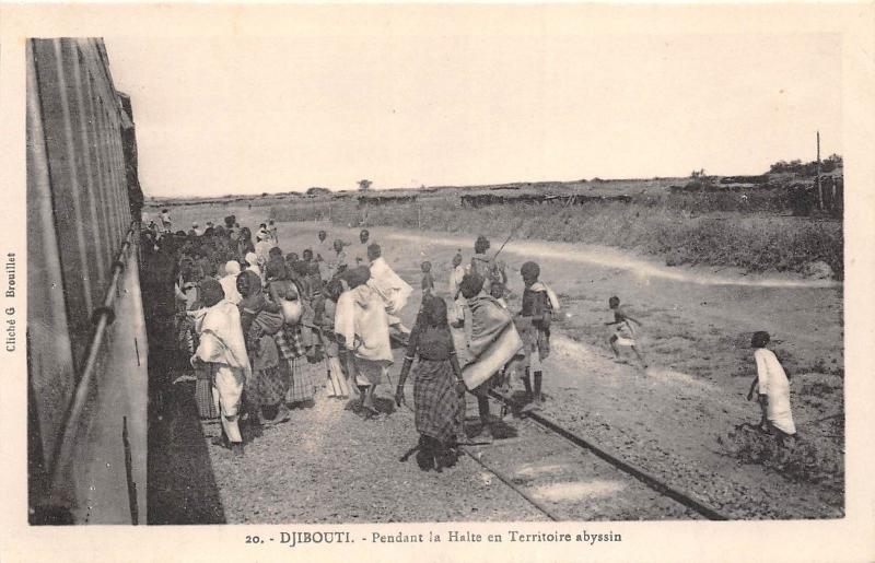 B91650 djibouti railway station africa train during the halt in Abyssinian