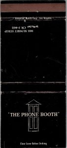 Vintage Matchbook The Phone Booth 9011 Sunset Strip Hollywood CA MB69