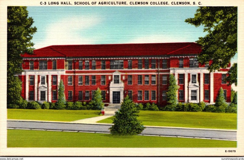 South Carolina Clemson Long Hall School Of Agriculture Clemson College