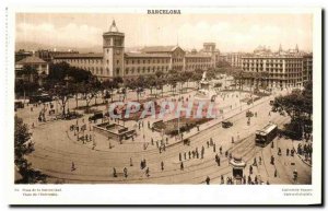 Old Postcard Barcelona University Plaza