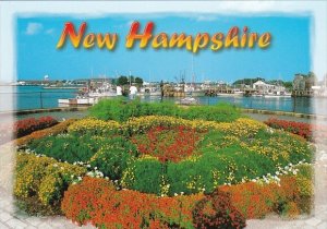 New Hampshire Portsmouth Harbor View From Waterfront Park With Beautiful Flowers