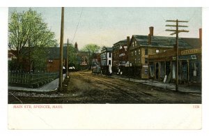 MA - Spencer. Main Street ca 1905   (crease)