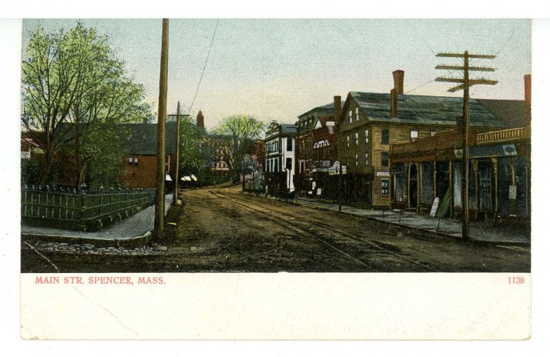 MA - Spencer. Main Street ca 1905   (crease)