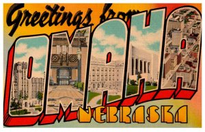 Greetings from Omaha Nebraska LARGE LETTER