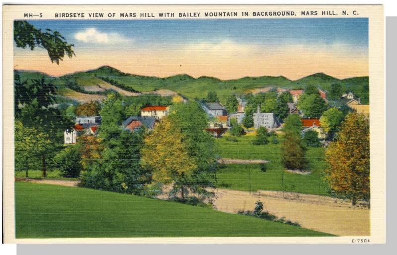 Vivid Mars Hill, North Carolina/NC Postcard, Bailey Mountain