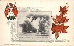 Lawrencetown Nova Scotia NS Main St Maple Leaf Border c1905 Private Postcard