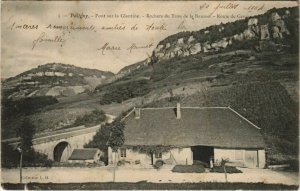 CPA POLIGNY Pont sur la Glantine Rochers du Trou de la BAUME (150216)