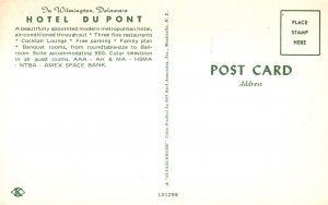 Hotel Du Pont Appointed Modern Hotel & Fine Restaurant Wilmington DE Postcard