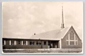 Salem OH Christian Church RPPC Ohio Real Photo Postcard X23