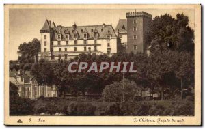 Old Postcard Pau Chateau facade noon