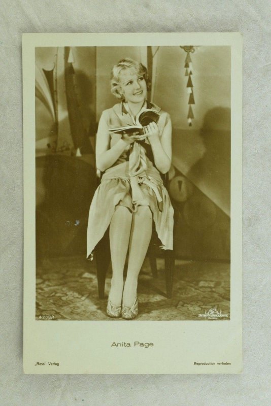 1930's RPPC Anita Page Movie Star Ross Verlag Dutch Real Photo Postcard P107