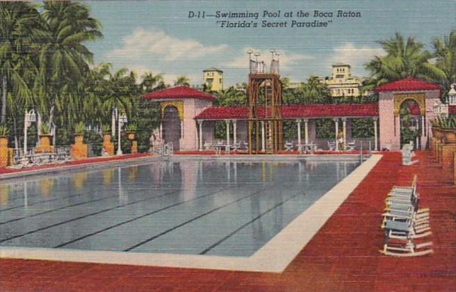 Florida Boca Raton Swimming Pool At The Boca Raton Hotel & Club Curteich