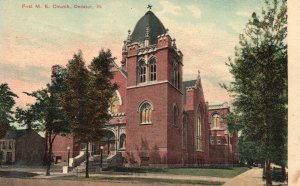 Vintage Postcard First United Methodist Church Decatur Illinois The Union News