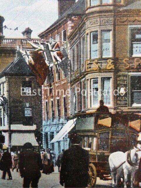 Worcestershire WORCESTERThe Cross c1908 showing busy animated street scene 864