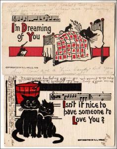 2 - Cat Humour Cards by R.L.Wells