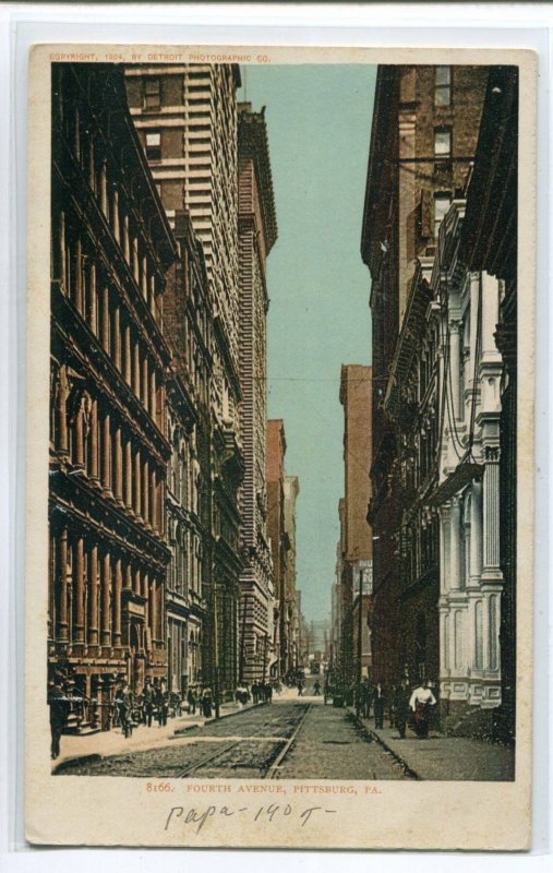 Fourth Street Pittsburgh Pennsylvania 1907c postcard