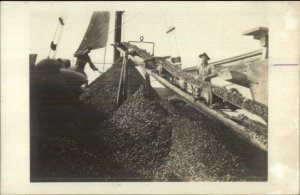 Mining or Agriculture? Belted Machinery Men Working c1915 Real Photo Postcard