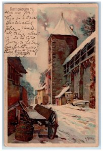 c1910 Scene Near Executioner Tower Rothenburg Germany Antique Posted Postcard