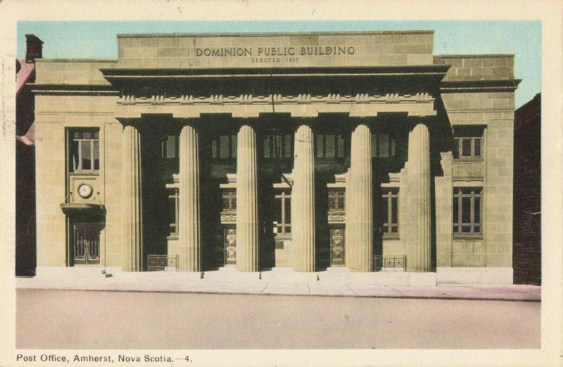 Postcard Post Office Amherst Nova Scotia Canada