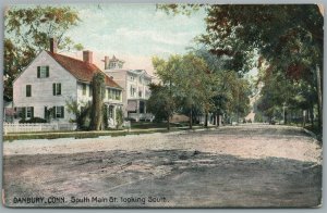 DANBURY CT SOUTH MAIN STREET ANTIQUE POSTCARD