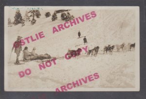 Wendover UTAH RPPC 1932 DOG SLED Man Driving WOMEN RIDING Snow WINTER UT!