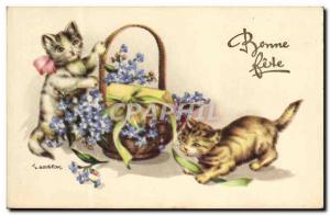 Old Postcard Cats Kittens