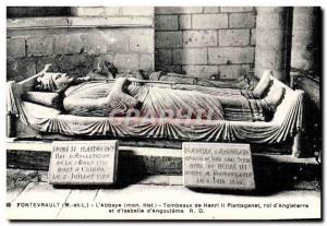 Old Postcard Fontevrault L & # 39abbaye Tombs Henry II Plantagenet king d4ang...