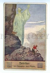 494250 KUTZER SCHILLER Hunter Alps SOUL GHOST GOAT Vintage postcard ART NOUVEAU