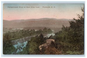 1919 Pemigewasset River At Starr King View Plymouth NH Handcolored Postcard 