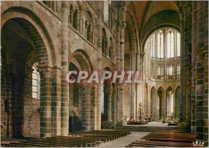Modern Postcard Mont St Michel Interior of the abbey church
