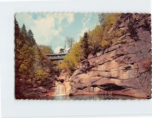 Postcard Sentinel Pine Bridge & Pool, The Flume, Franconia Notch, Lincoln, N. H.