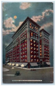 c1910 Baltimore Motel Night Moon Kansas City Missouri Antique Vintage Postcard 