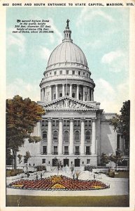 State Capitol Dome And Entrance Madison WI 