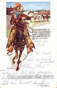 Western, Cowboy, Cowgirl 1908 postal used 1908