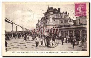 Old Postcard Malo les Bains The dike and shops