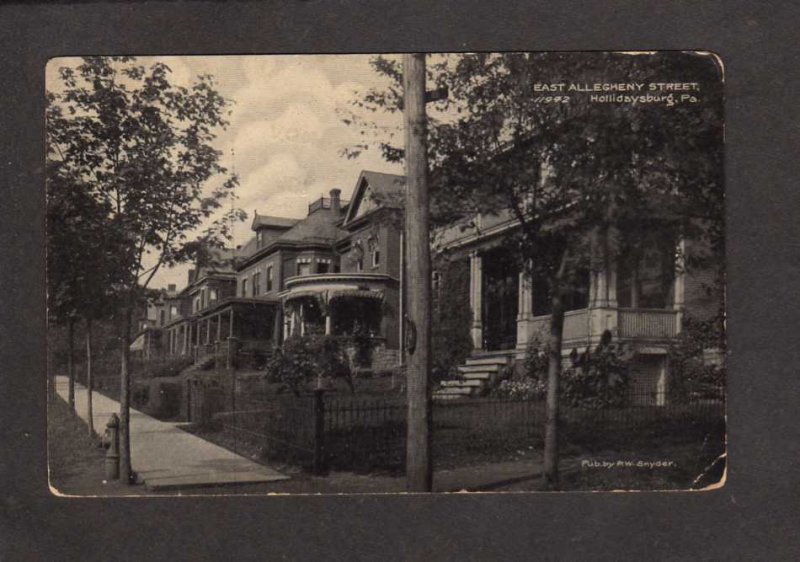 PA East Allegheny St Street Hollidaysburg Penn Pennsylvania Postcard 1908