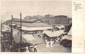 Baltimore Maryland Lexington Market Birdseye View Antique Postcard K49295