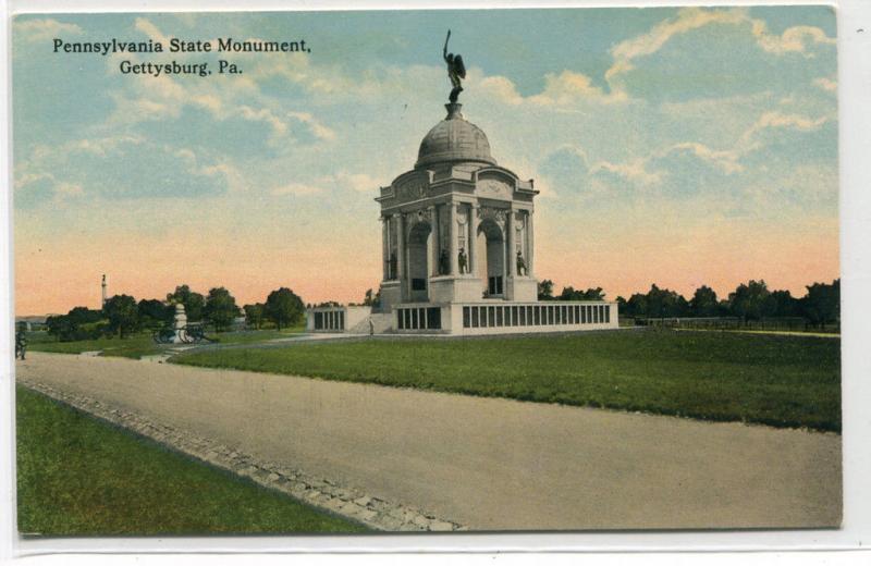 Pennsylvania State Monument Gettysburg Battlefield Pennsylvania 1910c postcard