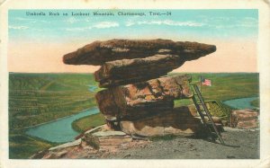 Chatanooga TN Umbrella Rock White Border Postcard Unused