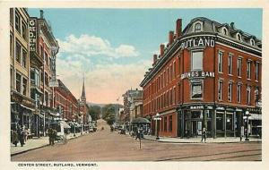 VT, Rutland, Vermont, Savings Bank, Center Street, Horse and Buggy