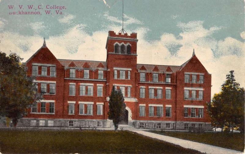 Buckhannon West Virginia WVWC College Street View Antique Postcard K31995