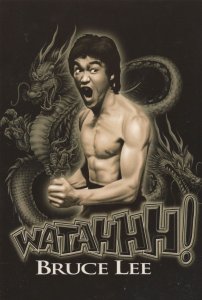 WATAHHH Bruce Lee I'm Angry Karate Film Martial Arts Postcard