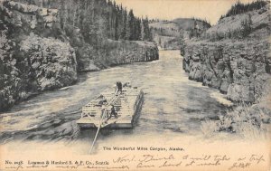 Wonderful Miles Canyon Alaska River Raft Antique Postcard KK1083