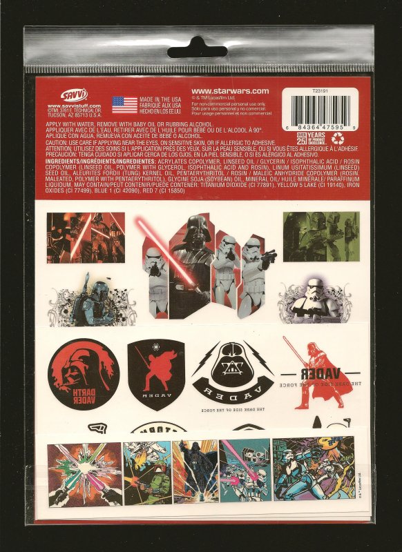 Disney Star Wars Rebel & Empire Packs of 25 Each Tattoos 50 Total Unopened Packs