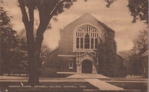 Postcard Herrick Chapel Grinnell College Grinnell Iowa IA