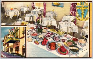 Bit of Sweden Hollywood California Unique Restaurant Smogasboard Postcard