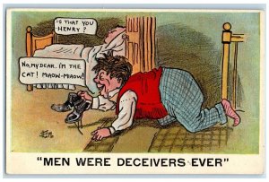 c1910's Men Were Deceivers Ever Bamforth Unposted Antique Postcard